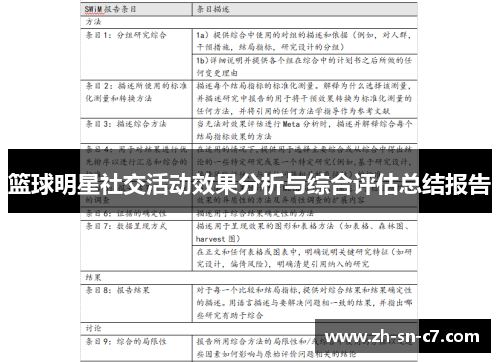 篮球明星社交活动效果分析与综合评估总结报告